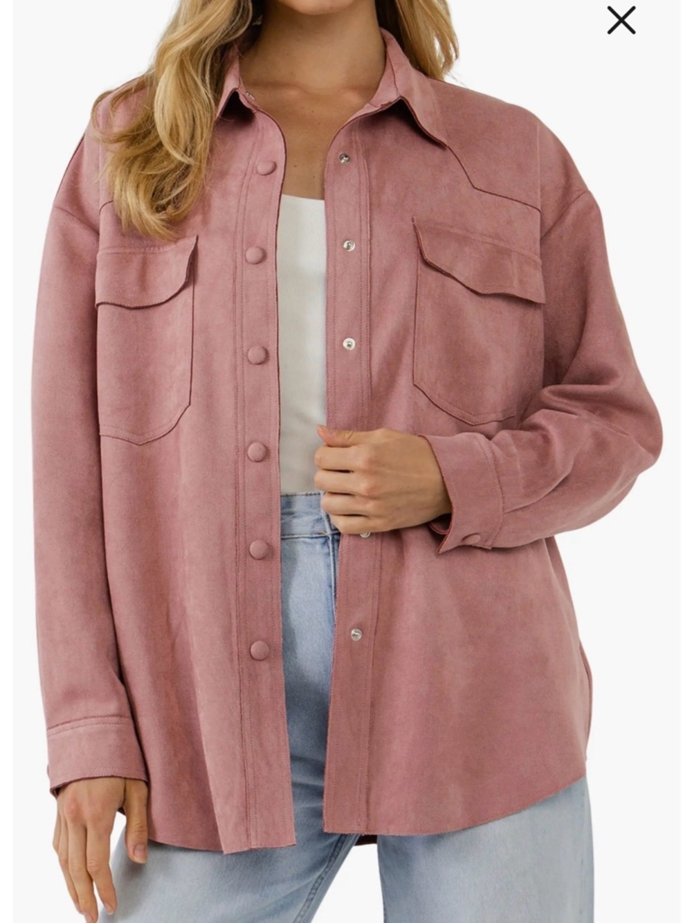 Banana Republic Rose Suede-Look Shirt Jacket